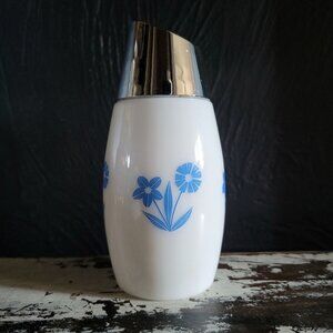 Vintage Blue Cornflower GEMCO Milk Glass Sugar Shaker With Metal Top *Read